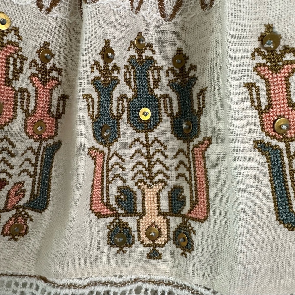 ULLA JOHNSON Alexandra Crochet-Trimmed Beaded
Embroidered Silk Mini Dress SZ 4 - Picture 5 of 12
